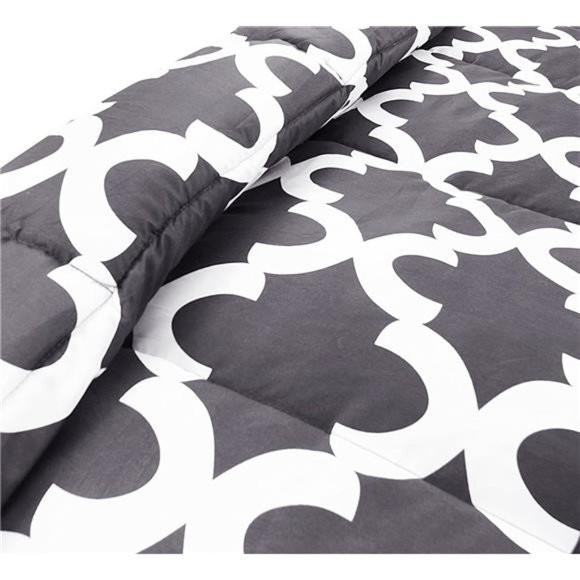 Comforter Set -Queen or Full Size Comforter Sets (Grey) with 2 Pillow Shams - Picture 4 of 6